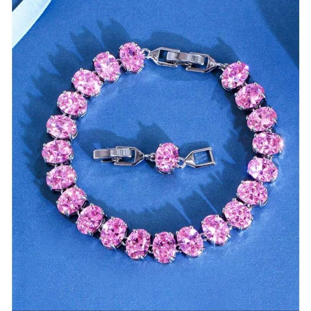 Beautiful Pink CZ Tennis Bracelet